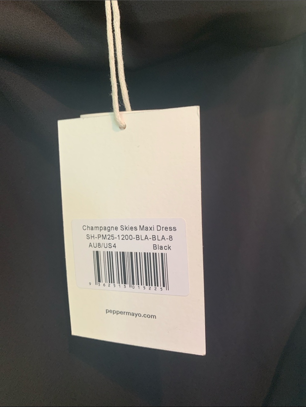 Peppermayo NWT Champagne Skies Maxi Dress Black Size 4 - Picture 6 of 7
